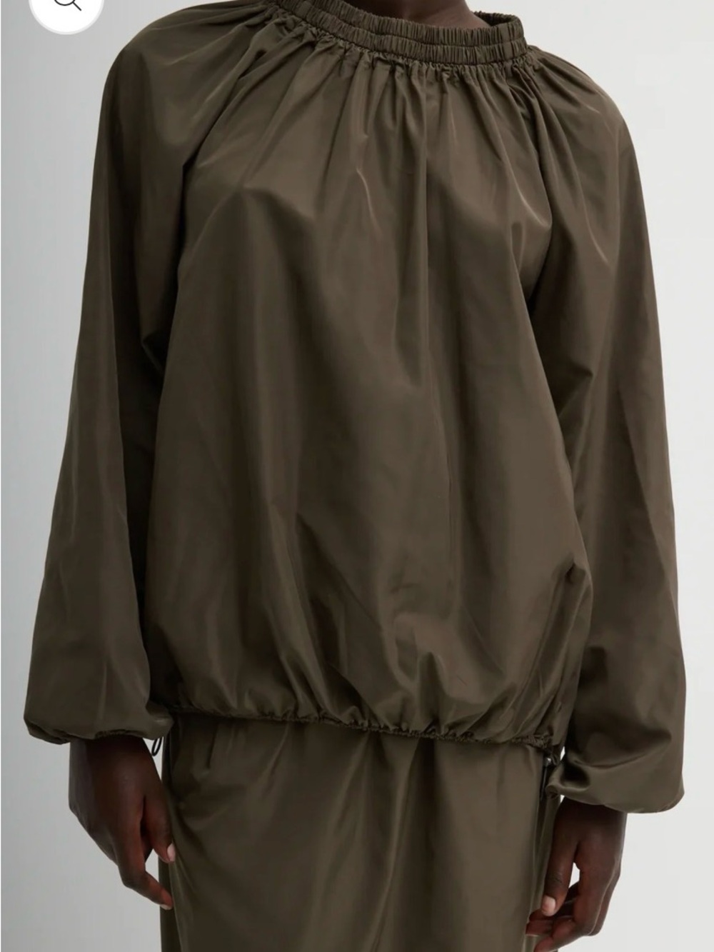 EUC Tibi Italian Sporty Nylon Shirred Anorak Shirt